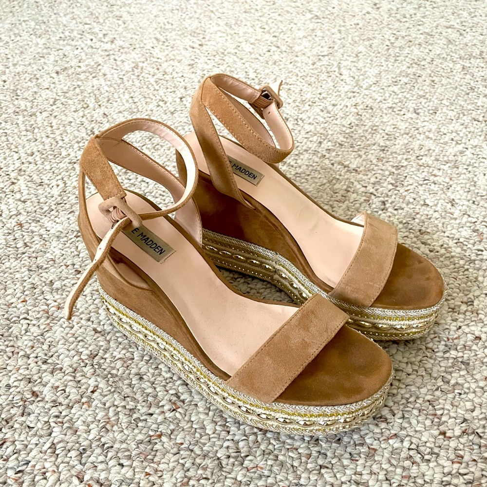 Steve Madden Platform Beaded Espadrille Sandals - Picture 2 of 4